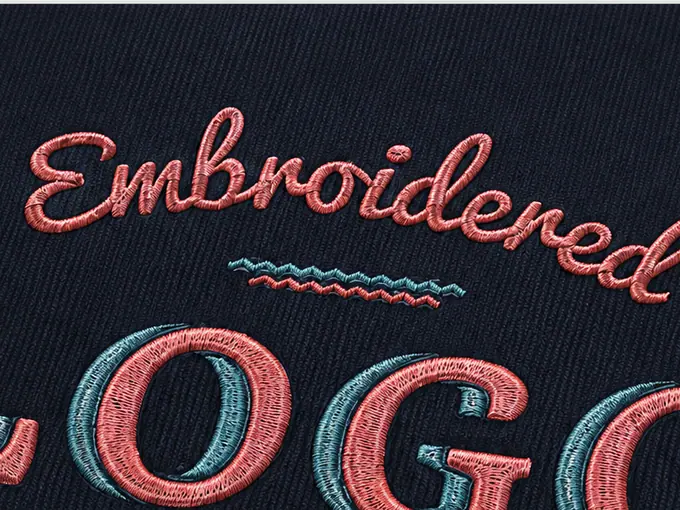 Embroidery branding on activewear, applied in-house at the Eliian factory