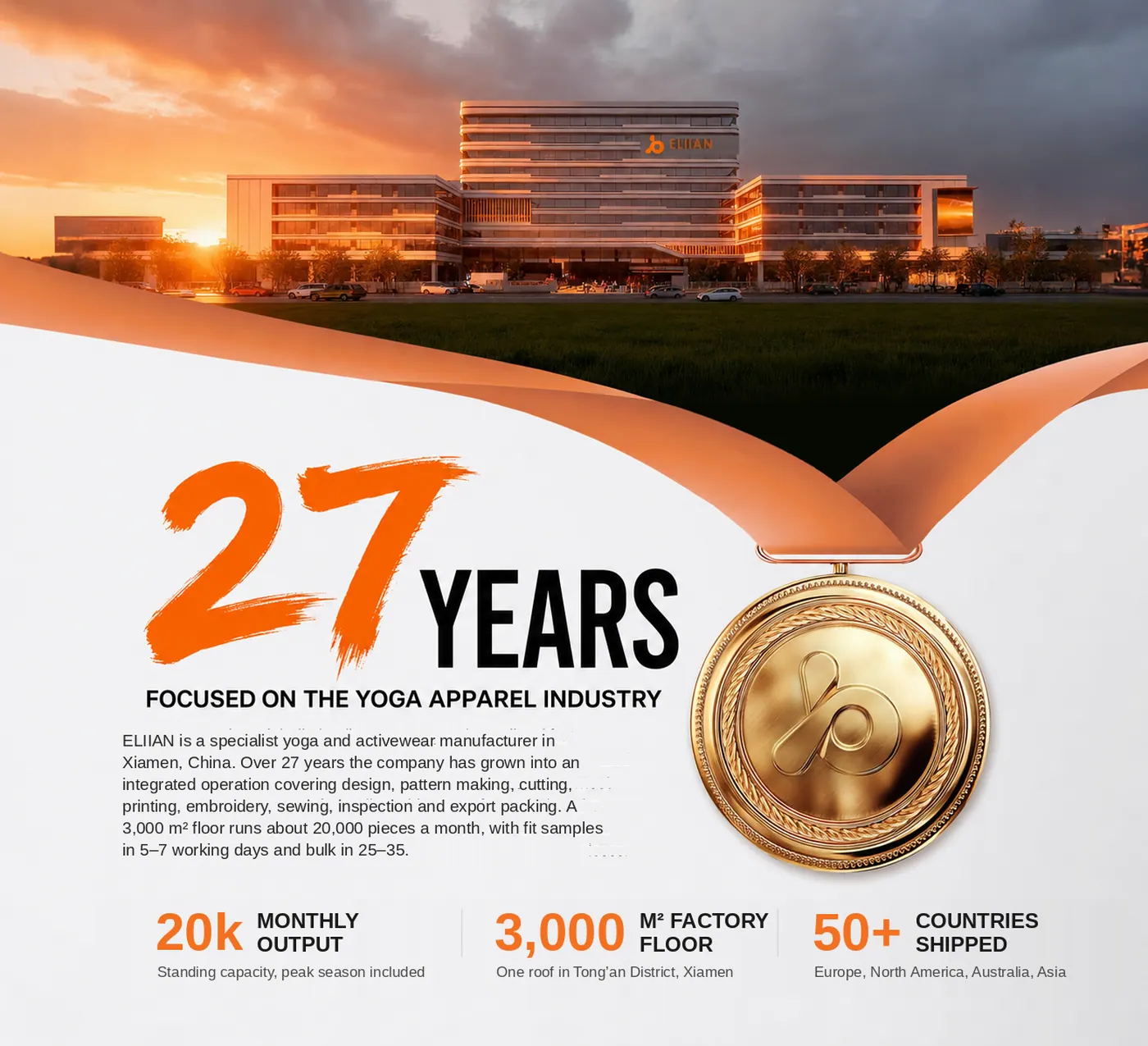 Eliian — twenty-seven years focused on the yoga apparel industry