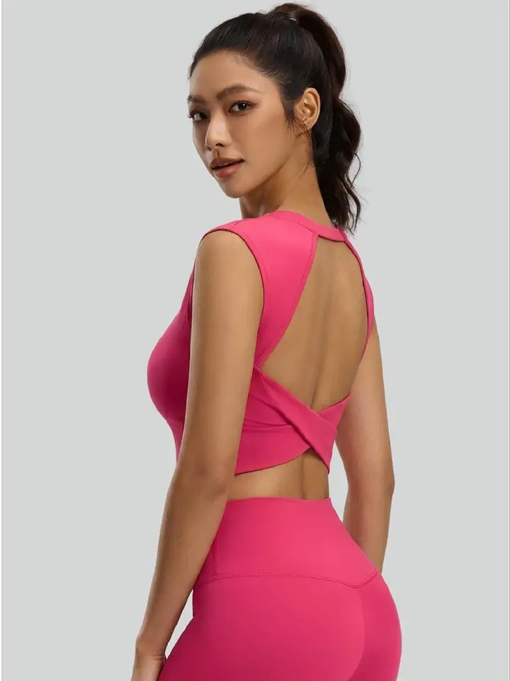 Cross-back bra — custom activewear made by Eliian