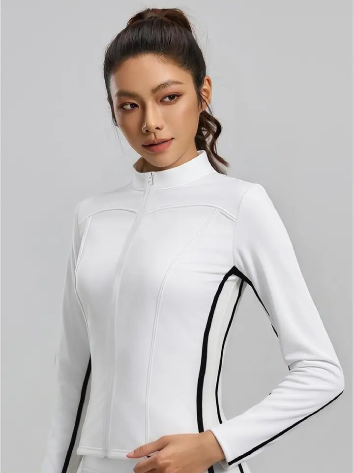 Contrast-stripe jacket — custom activewear made by Eliian
