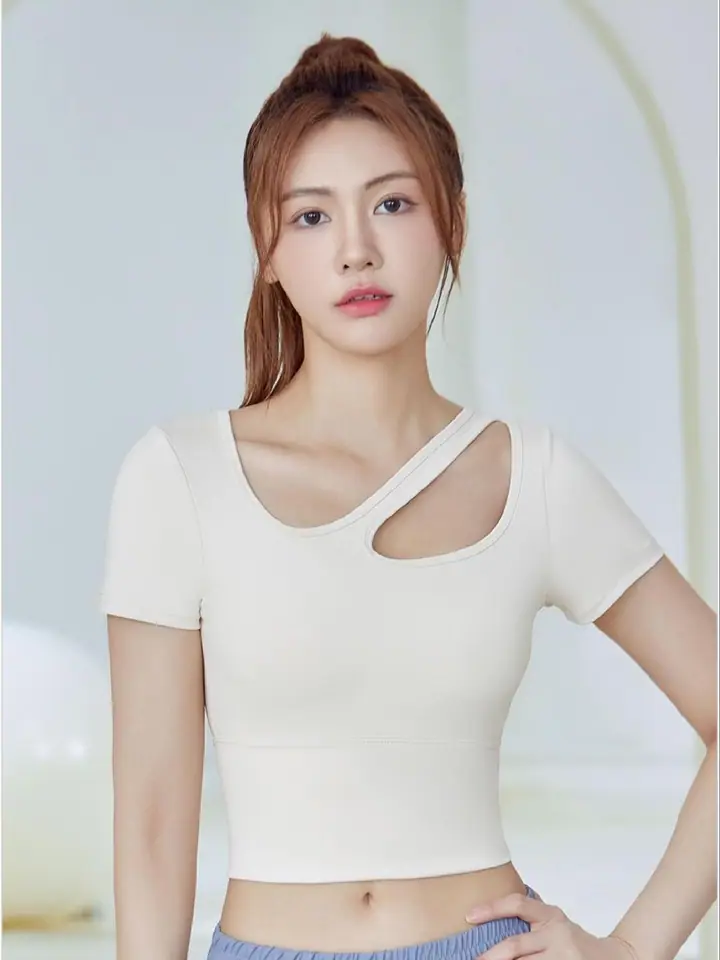Cut-out shoulder tee — custom activewear made by Eliian