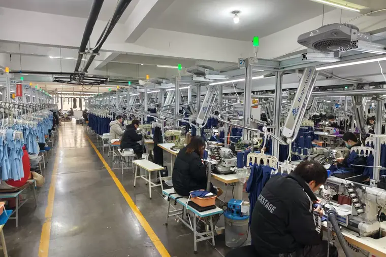 Sewing floor — Eliian activewear factory, Xiamen