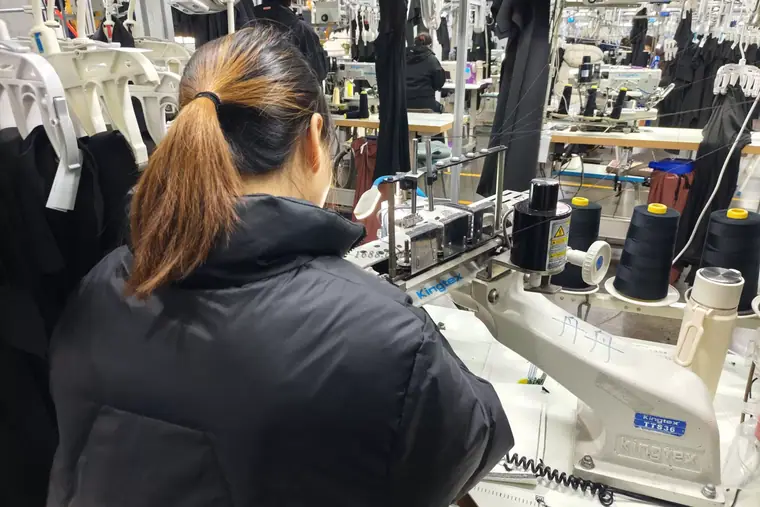 Flatlock station — Eliian activewear factory, Xiamen